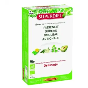 Comparateur de prix : Superdiet Quatuor Drainage Bio 20 ampoules