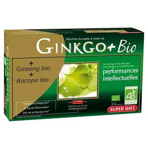 Comparateur de prix : Superdiet Ginkgo Boost Rhodiole Guarana 20 Ampoules