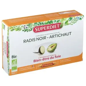 Comparateur de prix : Super Diet Radis Noir Artich Bio 20amp X 15 Ml