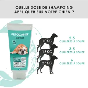 Comparateur de prix : VETOCANIS Shampooing anti-puces et anti-tiques - Pour Chien - 300 ml
