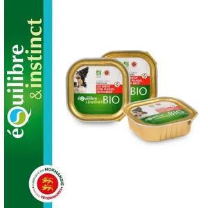 Barquette Chien Équilibre & Instinct bio Boeuf 150 grVendu parmorin