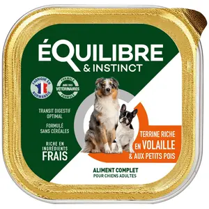 EQUILIBRE&INSTINCT Boîte Chien   Équilibre & Instinct pâtée à la Volaille - 300 gr pas cher