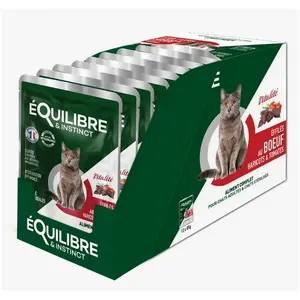 EQUILIBRE&INSTINCT Equilibre et Instinct - Emincés chat, boeuf, haricots et tomates pas cher