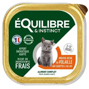 Boîtes Chat - Équilibre & Instinct Mousse chaton Volaille et carottes ... pas cher