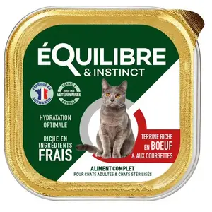 Boîtes Chat - Équilibre & Instinct Terrine chat stérilisé Boeuf - 85 gr pas cher