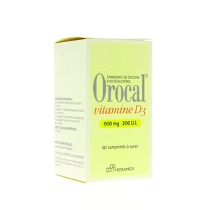 JOHNSON & JOHNSON Orocal Vitamine D3 500mg/200UI 60 comprimés pas cher