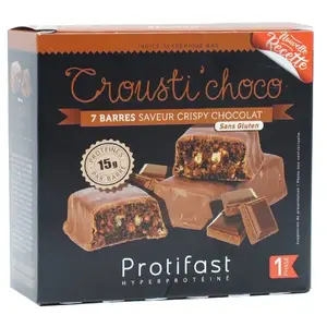Comparateur de prix : Protifast En-Cas Hyperprotéiné Crousti' Choco 7 barres
