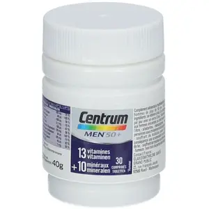 Comparateur de prix : Centrum Men 50+ Multivitamines Homme, Complément Alimentaire, Pour Hommes De 50 Ans et Plus, 30 comprimés