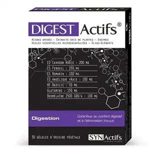 Comparateur de prix : Synactifs Digestactifs Digestion 30 Gélules