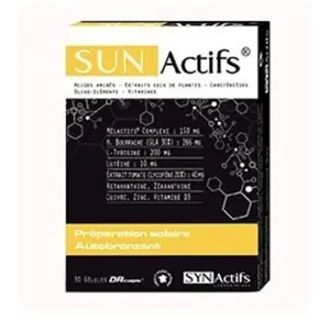 Comparateur de prix : Synactifs Sunactifs autobronzant et préparateur solaire 30 gélules
