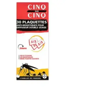 Comparateur de prix : Cinq sur cinq 30 plaquettes anti-moustiques