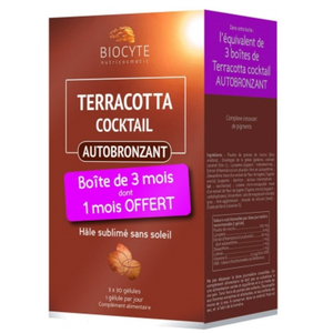 Comparateur de prix : Biocyte Terracotta Cocktail Autobronzant 90 gélules