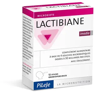 Comparateur de prix : Pileje Lactibiane Imedia 12 sticks orodispersibles