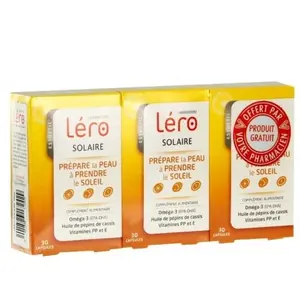 LERO Léro solaire peaux sensibles 2 boîtes + 1 Offerte pas cher