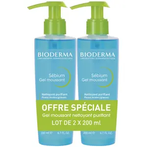 BIODERMA Sébium Gel moussant - Kit soin visage nettoyant  pas cher