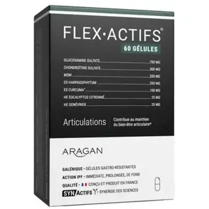 Comparateur de prix : ARAGAN Synactifs - FLEXActifs articulations boîte de 60 gélules