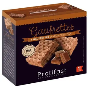 Comparateur de prix : Protifast En-Cas Hyperprotéiné Gaufrettes Chocolat 8 unités