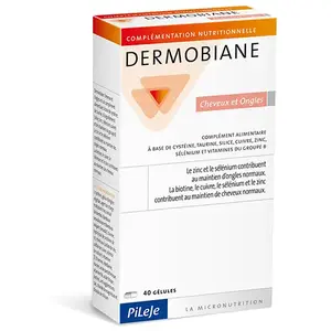 Comparateur de prix : PILEJE Dermobiane cheveux et ongles boîte 40 gélules