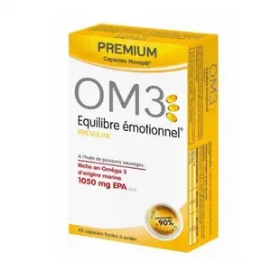 Om3 équilibre émotionnel premium complément alimentaire 45 capsules pas cher