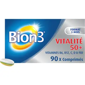 Comparateur de prix : Bion 3 vitalité 50+ boîte de 90 comprimés