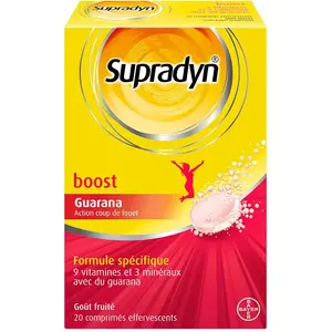 Comparateur de prix : Supradyn Boost Vitamines et Minéraux 20 comprimés effervescents