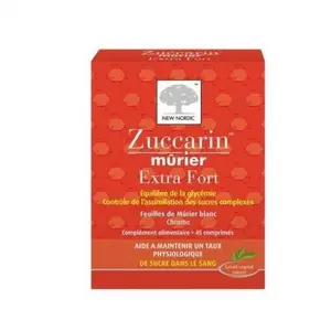 Comparateur de prix : New Nordic Zuccarin Mûrier Extra Fort 45 comprimés