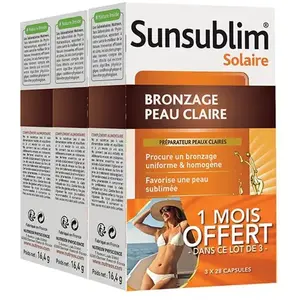 Nutreov Sunsublim Bronzage Peau Claire TRIO | 3 x 28 gélules PROMO pas cher