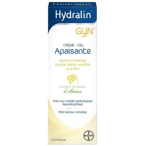 Comparateur de prix : BAYER HydralinGyn® Crème Gel Apaisante 15 g apaise et Protège la Zone Intime