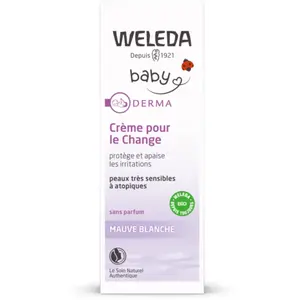 Comparateur de prix : WELEDA Bébé Derma Crème pour le Change à la Mauve Blanche bio tube 50ml