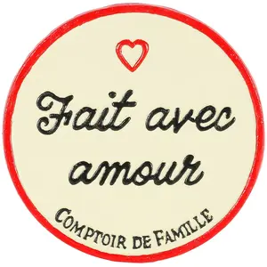Comptoir de Famille - Dessous de plat Amour ivoire - D.24.5 cm T.U pas cher