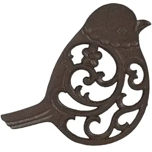 Comptoir de Famille - Dessous de plat oiseau Campagne brun - 20.5x19 c... pas cher