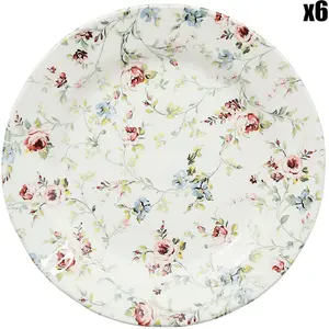 Comptoir de Famille - 6 Assiettes dessert Fleurs Champêtres multicolor... pas cher
