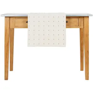 Comptoir de Famille - Chemin de table Petit Coeur grège/rouge - 150x45... pas cher