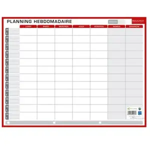 Bouchut Planning - Calendrier - Annuel - Semaine - Janvier à décembre - Effaçable - 32 x 42 cm pas cher