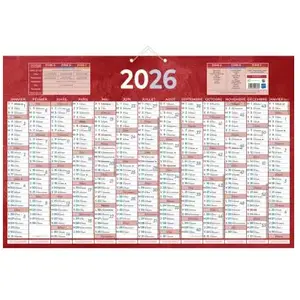 Bouchut Calendrier bancaire rouge - 43 x 65 cm pas cher