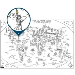 LA MAISON DU CALENDRIER Coloriage Géant Pour Enfants L'Atlas 80 X120 Cm pas cher