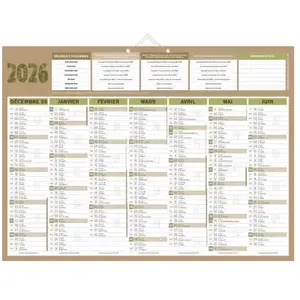 Calendrier mural annuel Bouchut Natura - 40,5 x 55 cm pas cher