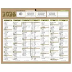Calendrier mural annuel Bouchut Natura - 21 x 26,5 cm pas cher