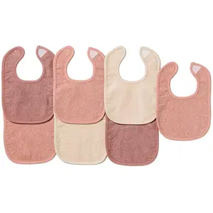 Maïka Lot 7 Bavoirs bébé Naissance Rose Pavlova pas cher