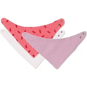 Lot de 3 bavoirs foulard Violet mauve