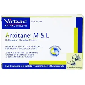 Comparateur de prix : Virbac Anxitane compléments alimentaires pour anxiété des chiens m et l boîte 30 comprimés