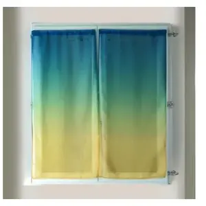 Home Maison Paire de voilage en étamine imprimée dégradée (60x 135 cm - Vert) pas cher