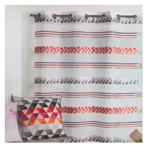 Home Maison Voilage Jacquard en étamine géométrique (140x240 cm - Orange) pas cher