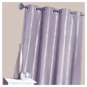 Home Maison Rideau d'Ameublement en Taffetas Froissé (135x260 cm - Violet parme) pas cher