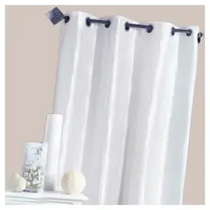 Home Maison Rideau d'Ameublement en Taffetas Froissé (135x260 cm - Blanc) pas cher