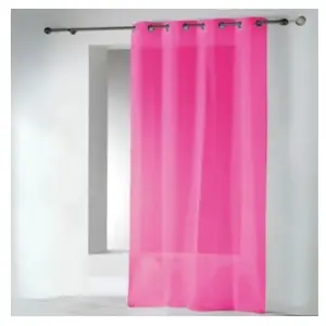 Home Maison Voilages en Etamine Unie à Oeillets (140x240 cm - Rose Blush) pas cher