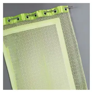 Home Maison Voilage filet avec parement taffetas (140x240 cm - Vert clair) pas cher
