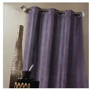 Double Rideau ameublement faux uni (140x260 cm - Prune) pas cher