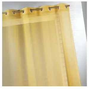 Home Maison Voilage fantaisie à fines rayures (140x240 cm - Jaune Ocre) pas cher