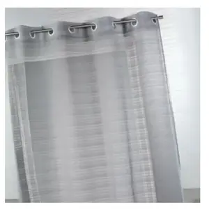 Home Maison Voilage fantaisie à fines rayures (140x240 cm - Gris clair)